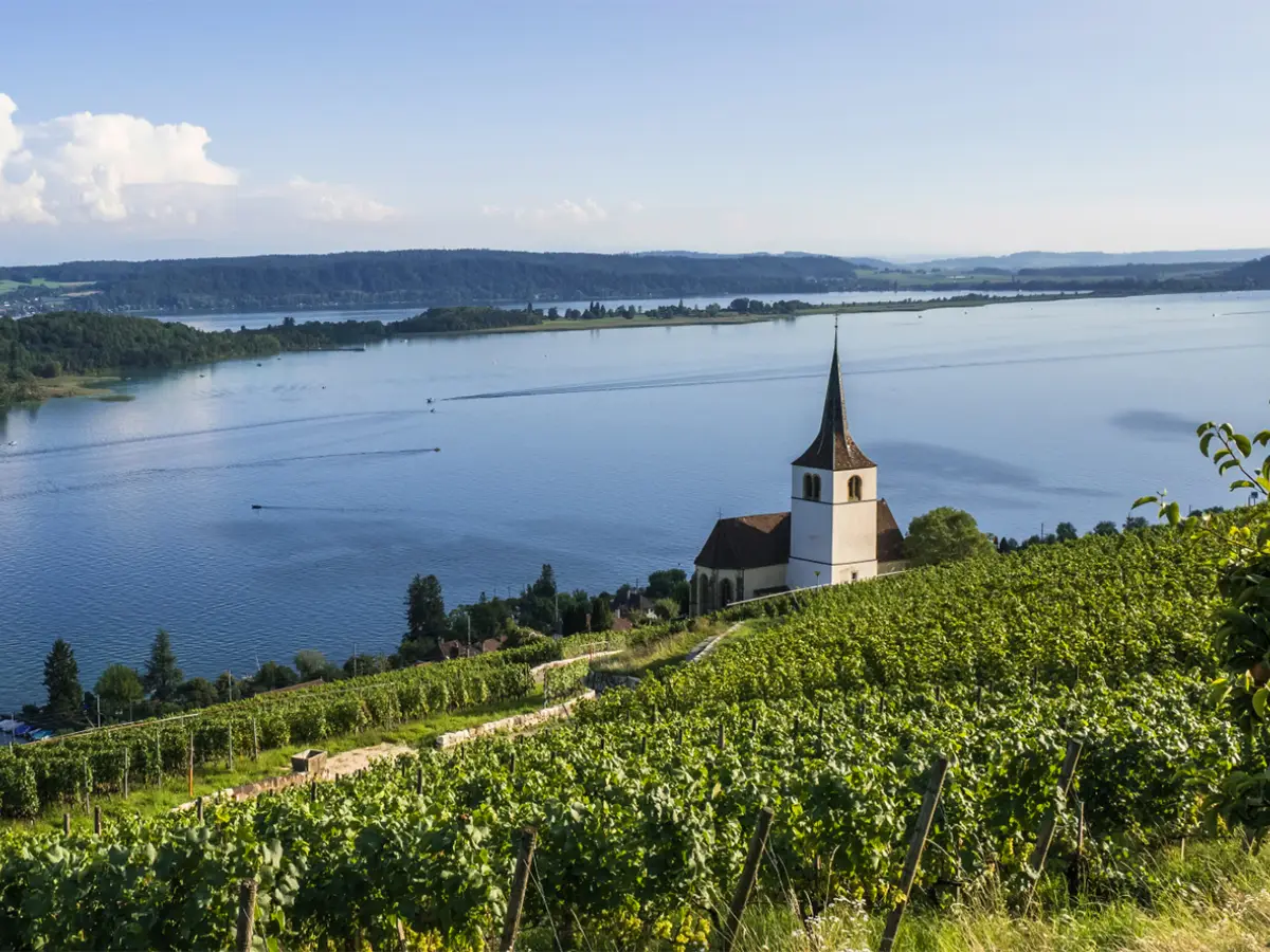 Vue sur le lac de Bienne, à dix minutes de l'hôtel Schlössli Ipsach
